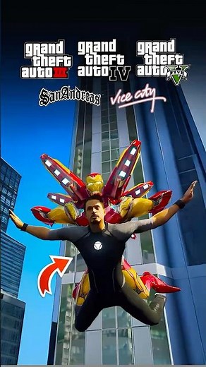 Iron Man Jumping From Highest Building in Every GTA Game...! 😱🔥