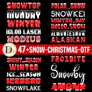 47 Christmas Font Bundle Snow Days , Font Otf, Installable Christmas Fonts. - Etsy