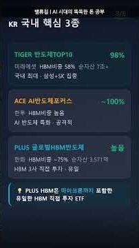 3개월 수익률 100%?! 🔥 HBM 수혜 ETF 7종 완벽 정리 (국내·해외) #HBM #반도체ETF #SK하이닉스 #삼성전자 #마이크론 #재테크 #주식투자 #ai분석