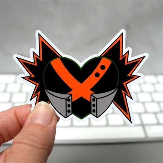 Bombshell Explosion Hero Dynamight: Shonen Anime Inspired Heart Sticker - Etsy