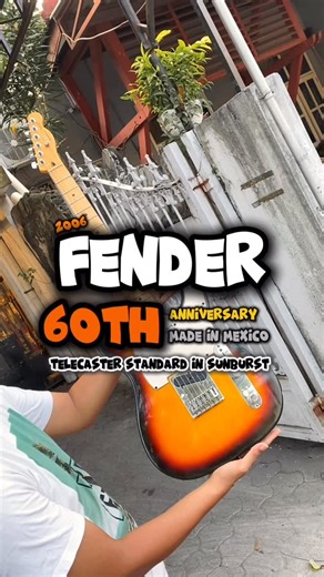 Geand Guitar Land on Instagram: "Fender 60th Anniversary MIM 2006 Telecaster Standard in Sunburst ____________________ This guitar was built in Mexico in 2006 to celebrate six decades of Fender, featuring a three-tone sunburst alder body, maple neck, and a 9.5-inch-radius maple fretboard, complemented by two Telecaster single-coils and a 60th Anniversary plate detail. Specs : . Alder Body . Maple Neck . Maple Fingerboard . Fender Standard Single Coil Tele Pickups Set . 9,5" Radius, 21 Frets . Sy
