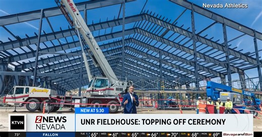 Topping off ceremony held for new fieldhouse on UNR campus