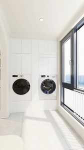 1.8M views · 12K reactions | Laundry room design, everything in one place 狀✨ washer, dryer & hanger ✨ • • #laundryroom #laundryroommakeover #washingmachine | Tiffany Design Studio | Facebook