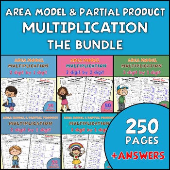 Area Model & Partial Products Multiplication - 2 & 3-Digit Practice