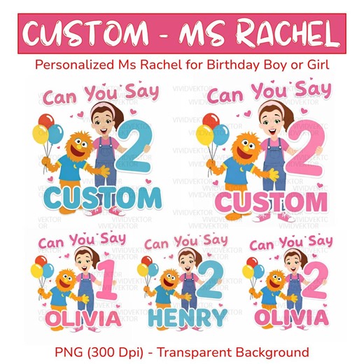 Personalized Ms Rachel Shirt PNG - Custom Name, Rachel Party Theme (printable Digital File) - Etsy