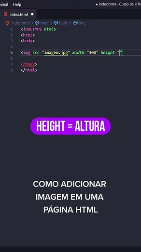 Como adicionar imagem em uma página HTML #fy #fyp #foryou #html #html5 #htmlcode #frontend #javascript #htmlcss
