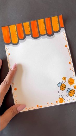 🌻🐝Learn to make a mind blowing paper border design.#frontpagedesign #borderpattern #schoolproject