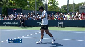 2018 Australian Open semifinalist Hyeon Chung books a spot in the #USOpen R2 after R. Berankis retires at 4-6, 7-6(6), 6-0, 2-0. Is the No.23 seed and 2017 Next Gen ATP Finals champion ready to take on Mikhail Kukushkin next? Tune into ESPN for all R1 action. ms.spr.ly/2018-us-open-chung-vs-berankis | US Open Tennis Championships