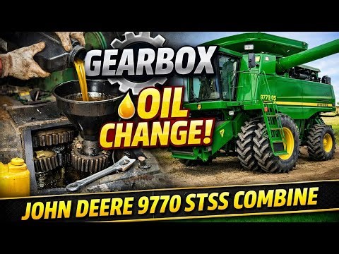 Changing Gearbox Oil in John Deere 9770 STS Combine Harvester | Complete Maintenance Guide