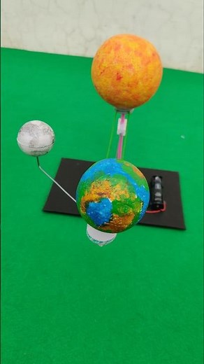 Solar Eclipse- Lunar Eclipse- Earth Rotation Working Model #scienceproject #solarsystem