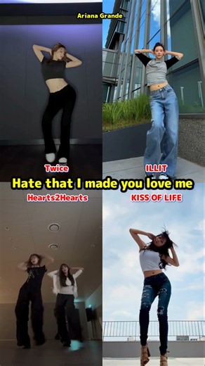 Twice Momo x ILLIT Yunah x H2H Jiwoo & Yuha x KIOF Julie / Ariana Hate that I made you love me