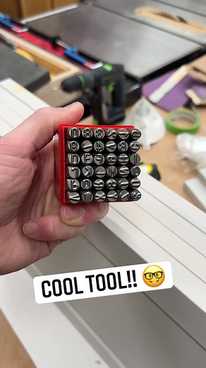 This steel number and lettering kit is perfect for labeling doors and drawer fronts. #cabinetry #kjsawdust #tipsandtricks #builtins #woodworker | KeithJohnson_CustomWoodworking