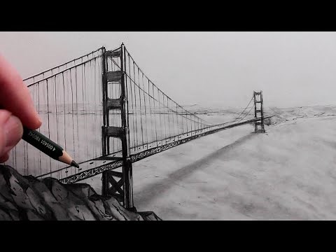 How to Draw the Golden Gate Bridge: Step by step