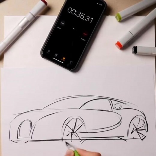 Adonis Alcici Quick Sketches Bugatti Veyron | Car Art