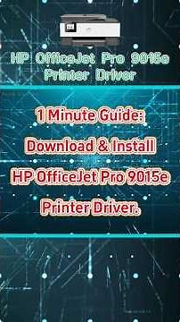 1 Minute Guide: Download & Install HP OfficeJet Pro 9015e Printer Driver.