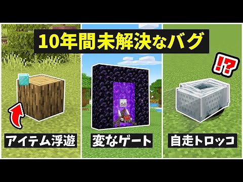 マインクラフト 未解決バグまとめ！【アイテム浮遊・無敵・自走トロッコ・壁貫通】