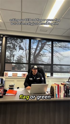 Asking our boss red flag or green flag... but it's really just describing him.... •• #redflags #greenflags #funny