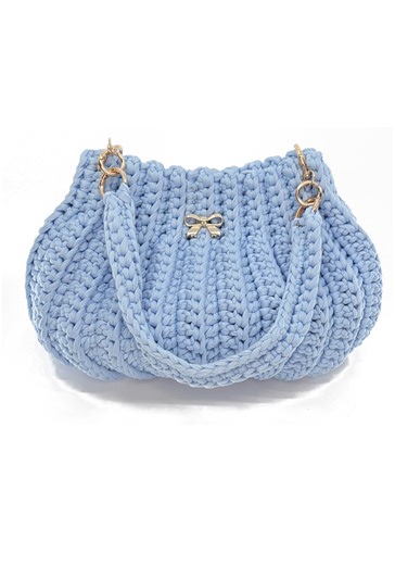 Handmade Light Blue Crochet Bubble Shell Handbag | Soft Structured Bag - Etsy