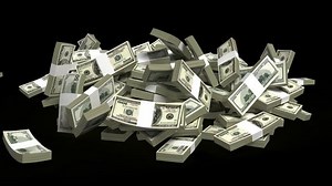 Falling money, 3d animation