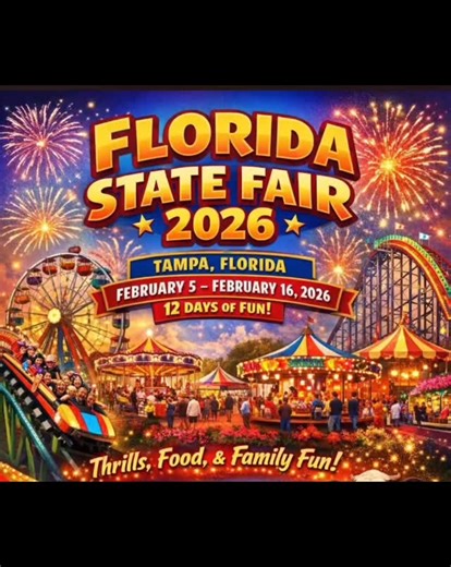 WE CANT WAIT! 2/5 - 2/16 the Florida State Fair returns to the Florida State Fairgrounds! Celebrating America 250 with many of the same beloved vendors and attractions as well as many new additions and some themed history and agriculture exhibits! This year Miki and I are psyched to announce we’ll also be guest hosting a few of the amateur eating contests, exhibitions, as well as doing photos and meet and greets around contest times! We genuinely appreciate our local support so we can’t wait to 