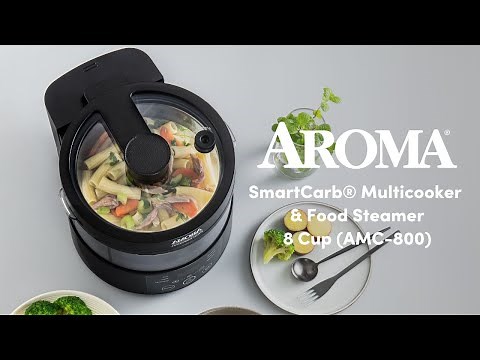 AROMA® 8-Cup (Cooked) SmartCarb® Multicooker & Food Steamer (AMC-800)