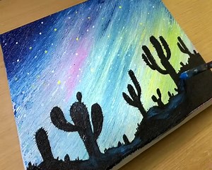 79K views · 1.7K reactions | Cactus Painting / Acrylic / Scratch Painting Techniques | Painting Skills | Facebook