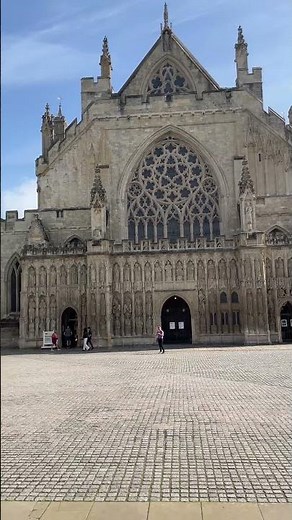 Exeter Cathedral facade and cathedral green