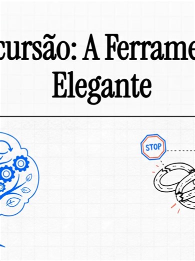 Recursão: A Ferramenta Elegante A Recursão e entendida como uma estrategia de resolução de problemas onde uma função invoca a si mesma para decompor uma tarefa complexa em instancias menores e identicas. E a base para processar estruturas de dados ramificadas e implementar algoritmos de alto desempenho. - A Anatomia da Recursão Eficiente - Para que uma função recursiva seja correta e não cause falhas de memória, ela deve seguir duas regras de ouro: Caso Base: É a condição de parada indispensável