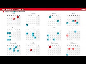 Calendario laboral 2022 en España y en cada Comunidad Autónoma: Días festivos y puentes