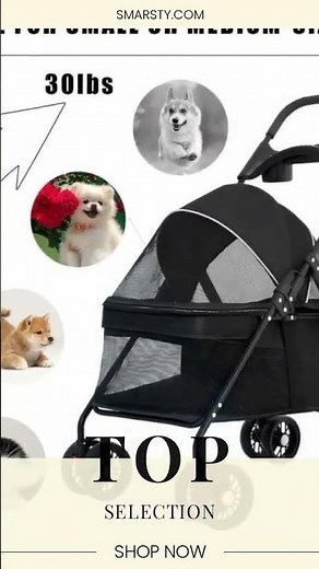 Lightweight Foldable Pet Stroller for Dogs and Cats