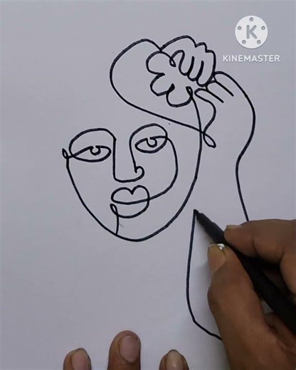 continuous One Line Drawing 😊 😀😍#drawling #linedrawing #onelinedrawing #quickdrawing #sketch
