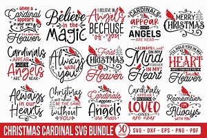 Christmas Cardinal SVG Bundle: Memorial Xmas Quotes Cut Files for Cricut - Etsy