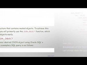 Achieve the Desired JSON Format Using JSON_OBJECT in Oracle SQL