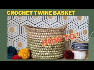 DIY, Handmade Jute Twine Crochet Basket #crochet #handmade #handmadecrochet #diy #diybasket