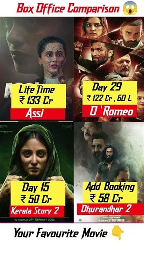 Tere Naam Box Office Collection, Dhurandhar2, Advance Booking, The Kerala Story2, O Romeo Collection