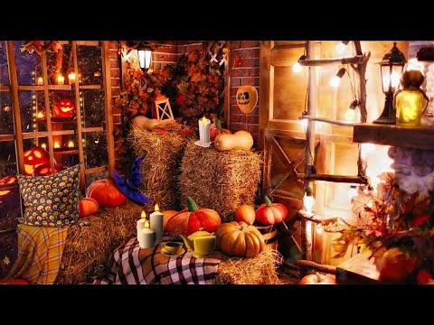 Cozy Autumn Porch Ambience ASMR 🍂 Calming Fall Soundscape 🍁 Windy Rustling Leaves, Tea Sounds + More
