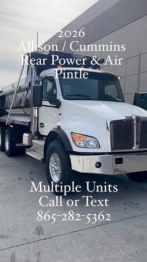 2026 KW Tandem with High Lift, Electric Tarp and Pintle. Take one truck to the job site. Tri’s & Quads available. Call or text Dave Thomas at 865-282-5362 | Truck Hub