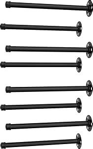 12 Pack Industrial Pipe Shelf Brackets Black 12 Inch Pipe Floating Shelving Bracket Hardware Wall Mount Shelf Bracket Decorative for Home Decor Hanger Farmhouse
