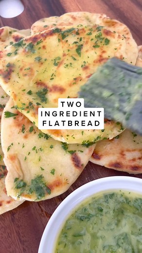 2-Ingredient Flatbread Recipe with Garlic Butter