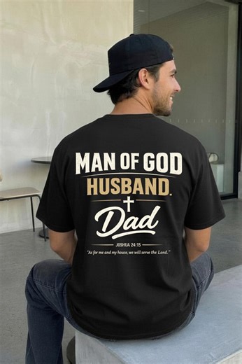 Man of God T-shirt | Joshua 24,15 T-shirt | Christian Father's Day Shirt - Etsy