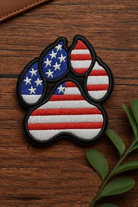 Dog Paw Patch/usa American Flag Patch/iron-on Patch/animal Badge/diy Embroidery/sewn Embroidered Applique/animal Lover Gift/family Pet Gift - Etsy