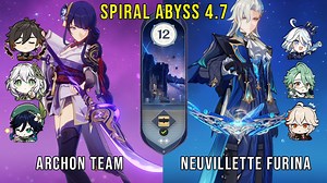 C0 Archon Team and C0 Neuvillette Furina | Genshin Impact Abyss 4.7 Floor 12 9 Stars