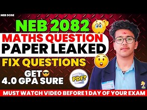 Class 12 Maths Question Paper LEAKED?😱100% Fix Questions II Must Watched Video For NEB Exam🔥II #neb