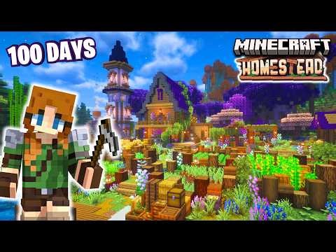 I Spent 100 Days Creating the COZIEST Farm in Minecraft 🌽