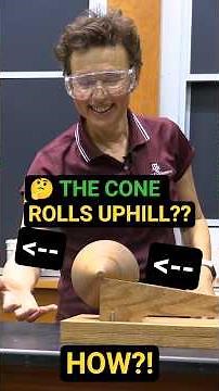 The cone rolls uphill? 🤯🤔 #shorts #DrTatiana #science