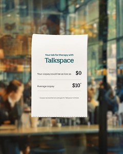 Therapy shouldn't be a luxury, and Talkspace makes it affordable (maybe even free) by accepting insurance. Talkspace is in-network with most major insurance plans and we make it easy to check your coverage and get started. | Talkspace