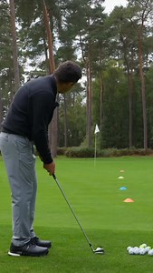 ( Distance Control ) My Favourite Drill 🚀 Every few weeks I’ll spend some time checking my ability to control distance. If you have just 15 minutes to practice, here is the routine you should follow! . PRACTICE ROUTINE Place four cones in between yourself and the pin on any simple chip shot at 25%, 33%, 50% and 75% of the way to the pin. Then practice hitting #release1 chip & run shots with the following clubs: 1️⃣ 7 iron to cone one (25% carry) 2️⃣ 9 iron to cone two (33% carry) 3️⃣ Gap wedge 