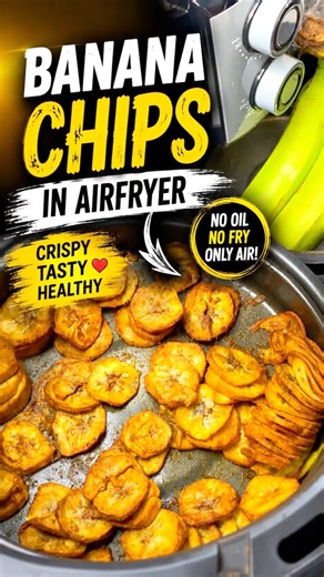 Air Fryer Banana Chips 😍 | Crispy Banana Chips Without Oil | Easy 20 Min Recipe