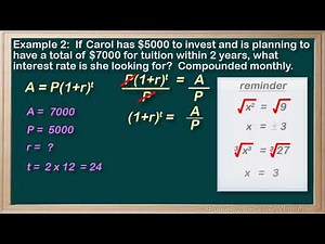 WCLN - Math - Compound Interest 7 - Solve for r