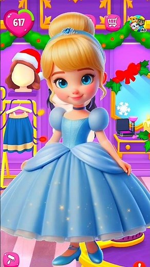 CINDERELLA CHIBI COSPLAY BY MY TALKING ANGELA 2 #angela2 #viral #shorts #cindrella #trending #fyp